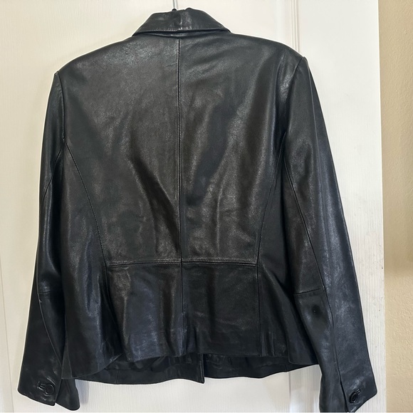Alfani (Soft As Buttah) Petite Lambskin Women's Black Leather Jacket - Picture 3 of 3